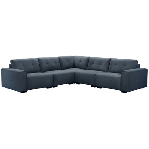 Ostro Furniture Bella 5 seater corner lounge - dark grey fabric, plywood frame, pocket springs - 25004000