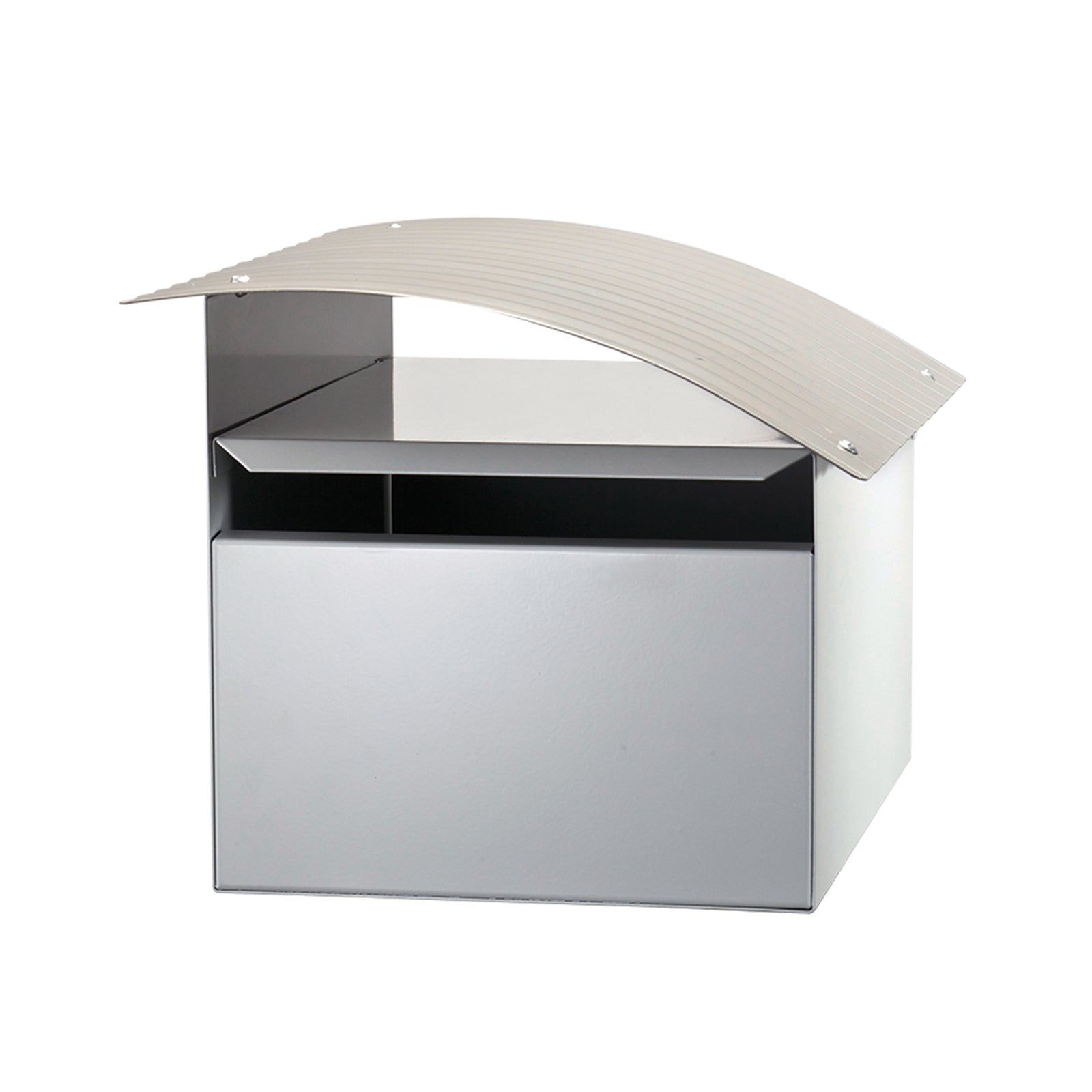 Sandleford Ripple Letterbox White & Silver Galvanised Steel Lockable