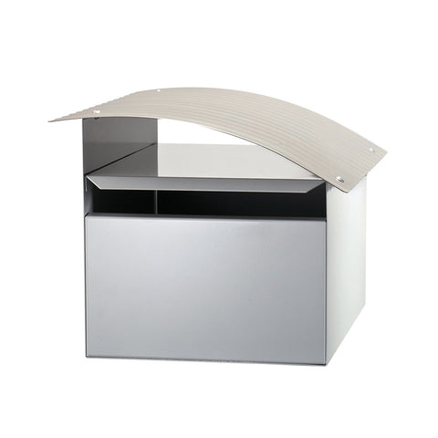 Sandleford Ripple Letterbox White & Silver Galvanised Steel Lockable