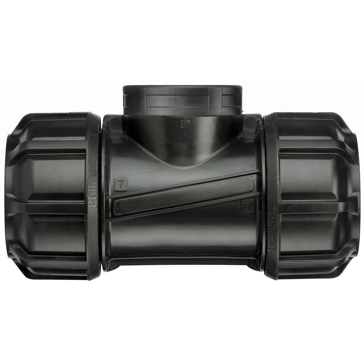 Philmac Metric Pipe Tee - 20mm x 20mm x 3/4 Polypropylene - Durable Fit - SuperSaverAU - view 1