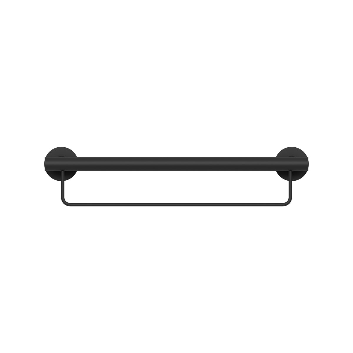 evekare 600mm Black Grade 304 Stainless Steel Grab Rail with Towel Holder 250kg Capacity