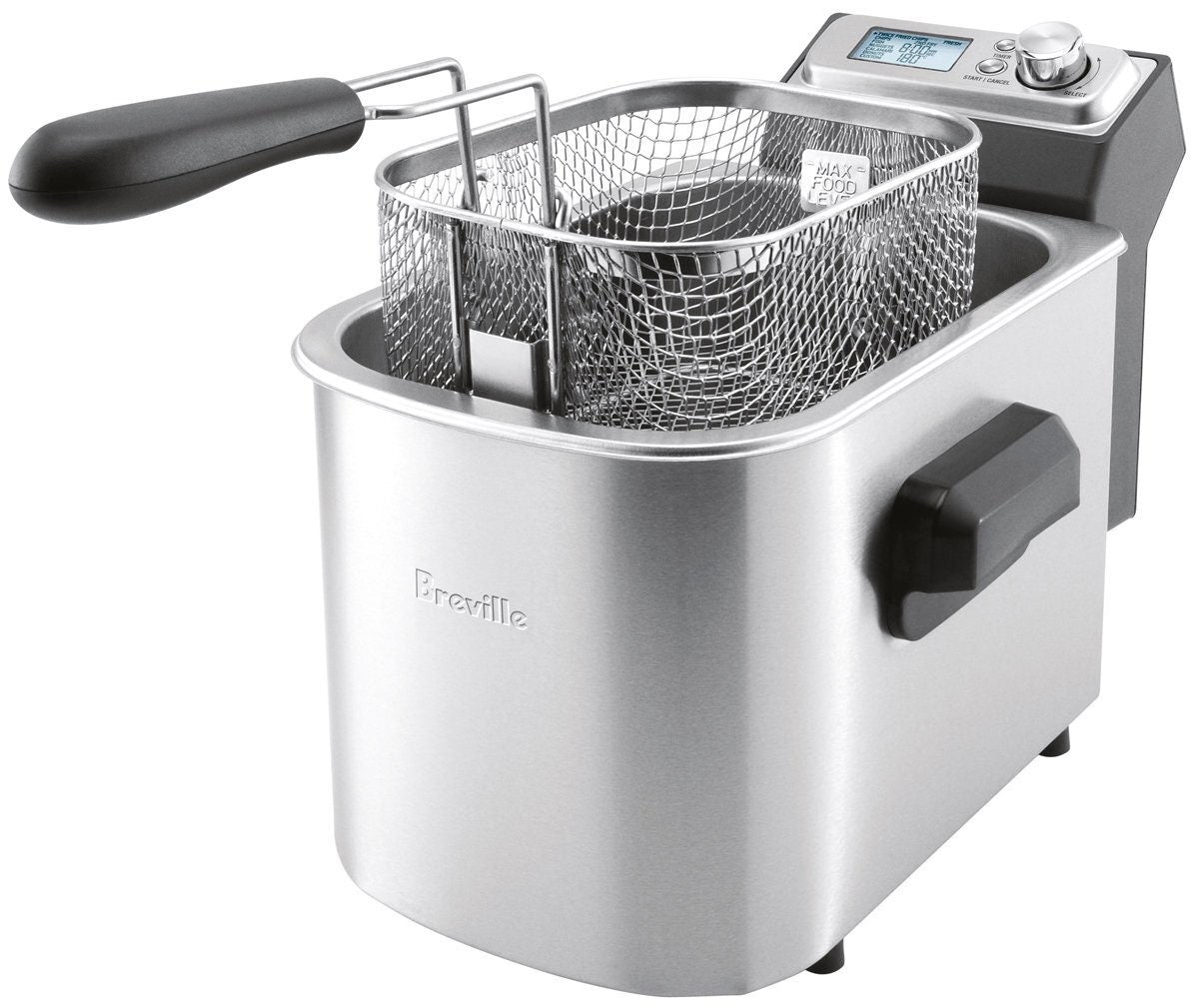 Breville Smart Fryer Deep Fryer - 4L Oil Capacity, 2200W, 7 Pre-Set Functions, Stainless Steel - BDF500BSS