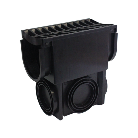 Everhard EasyDRAIN 265 x 138mm Polymer Grate and Slim Pit, Black Surface Drain