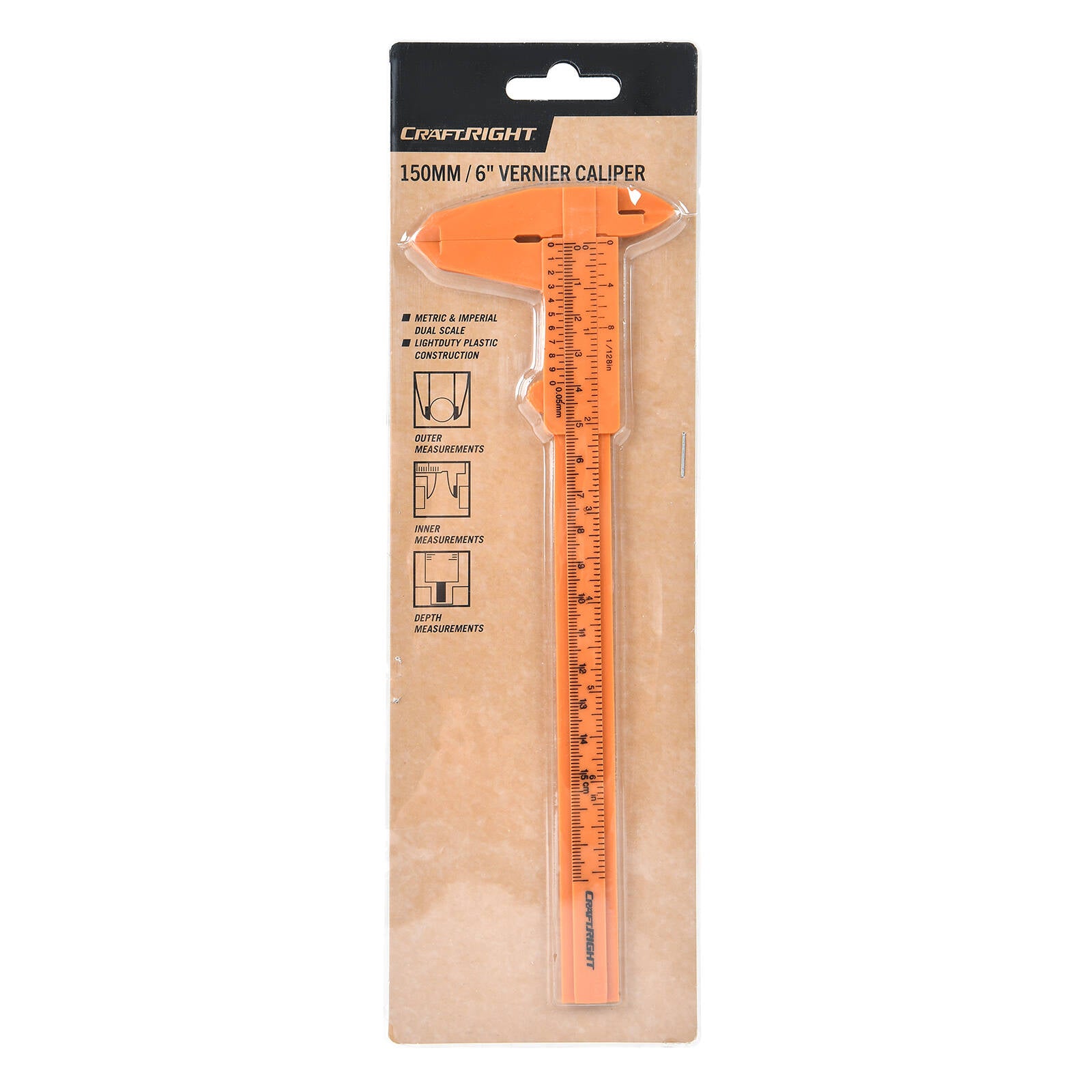 Craftright 150mm 6 Inch Vernier Caliper Dual Metric Imperial Scale