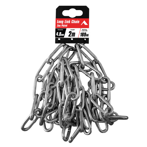 Pinnacle 4.8mm x 2m Zinc Plated Long Link Chain