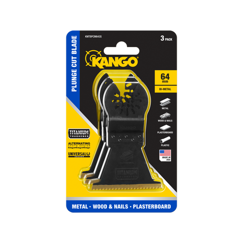 Kango 64mm Bi-Metal Plunge Cut Multi Tool Blades - 3 Pack