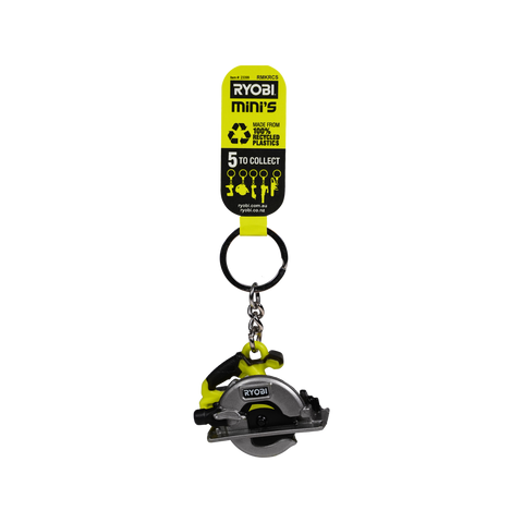 Ryobi Mini S Circular Saw Keyring - 42mm x 84mm x 24mm - Recycled Plastic - SuperSaverAU - view 1