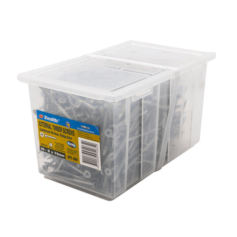 Zenith 10-8 x 75mm Galvanised Countersunk Ribbed Timber Screws - 500 Pack
