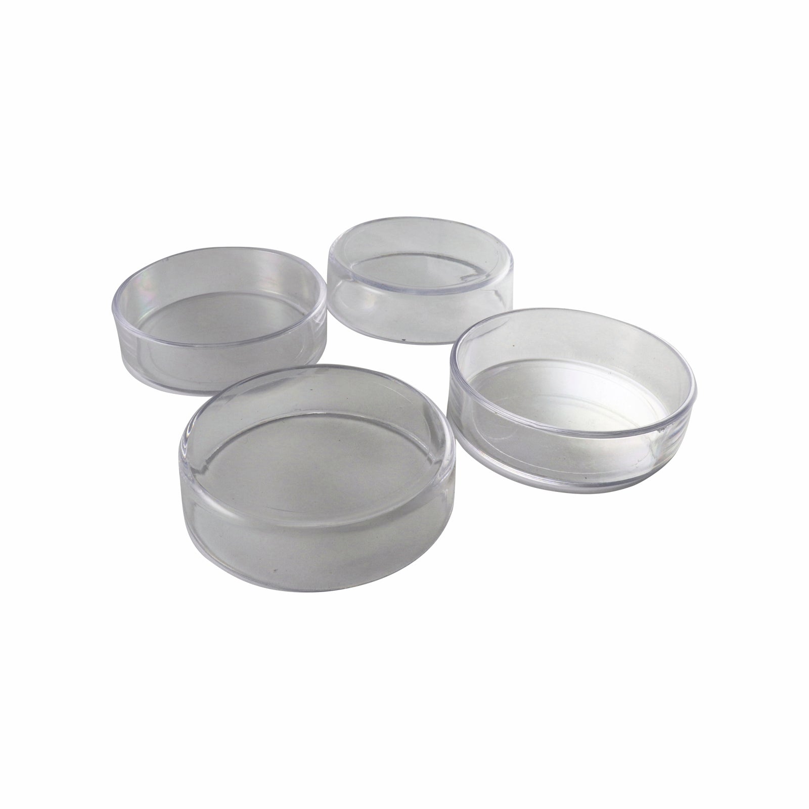 Surface Gard 60mm Clear Round Plastic Castor Cups - 4 Pack Floor Protectors