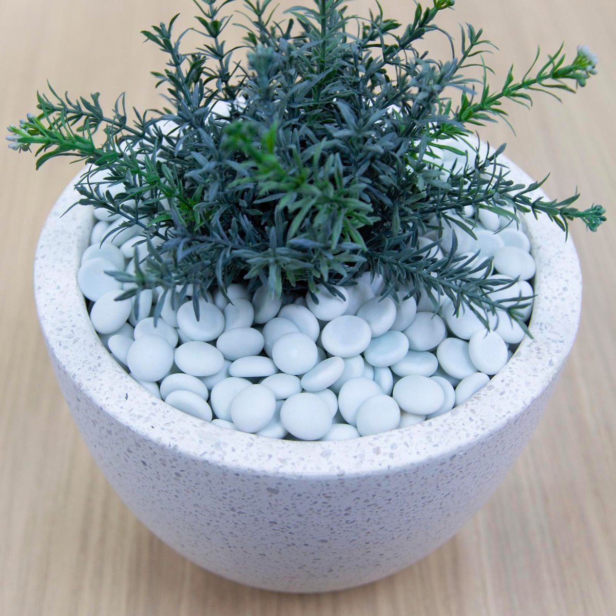 Tuscan Path Decorative Pebbles 1kg 17-19mm Frosted White Glass - SuperSaverAU - view 2