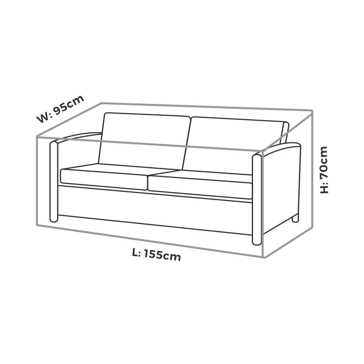 Mojo Small 2 Seat Lounge Premium Outdoor Furniture Cover, PVC, Weather & UV Resistant