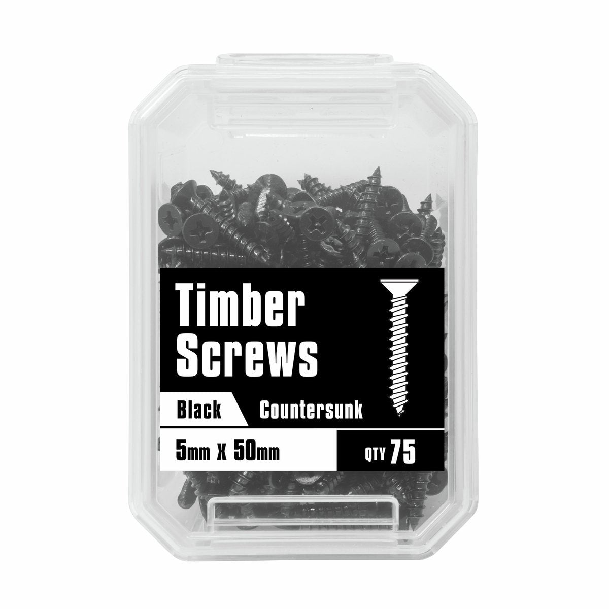 Pinnacle 5 x 50mm Black Countersunk Timber Screws - 75 Pack