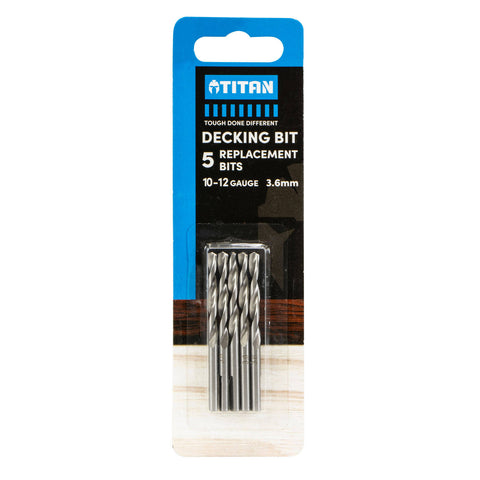 Titan 10G Replacement Drill Bits for Decking Countersink Tool - 5 Pack