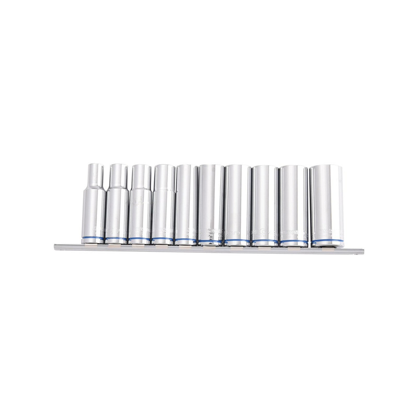 Kincrome 10 Piece 1/2" Drive Metric Deep Socket Rail Set 10-24mm Rust Resistant