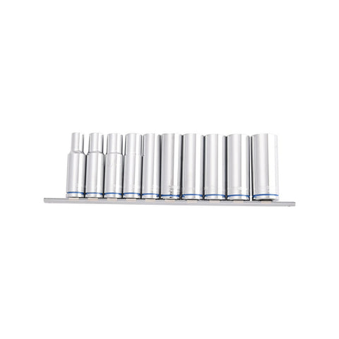 Kincrome 10 Piece 1/2" Drive Metric Deep Socket Rail Set 10-24mm Rust Resistant