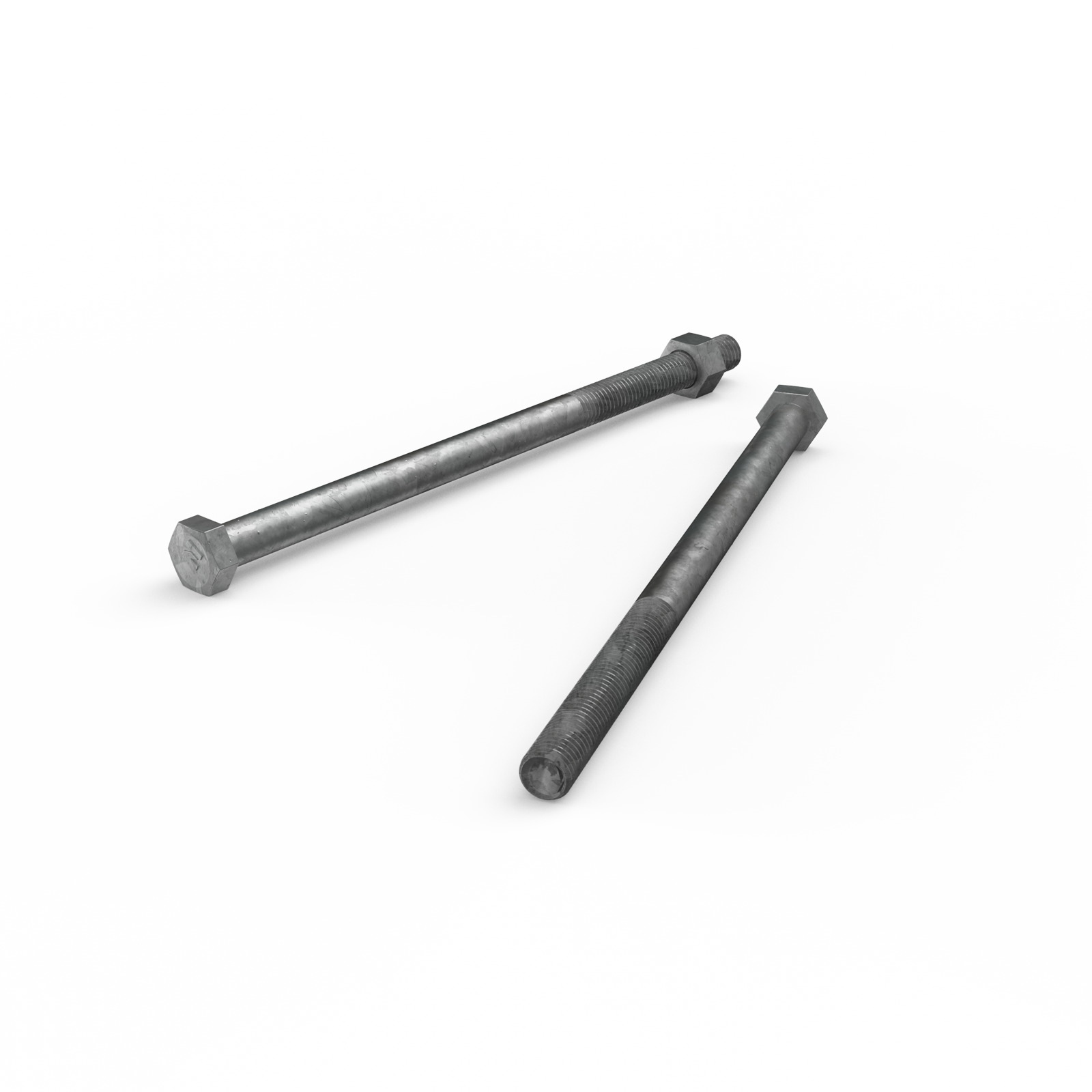 Zenith M12 x 220mm Hot Dip Galvanised Hex Head Bolt and Nut - 4.6 Grade Steel