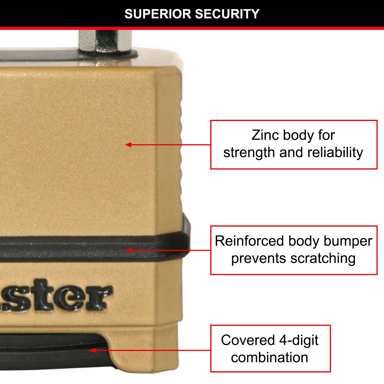 Master Lock 56mm Excell Reset Combo Padlock 38mm Boron-Carbide Shackle