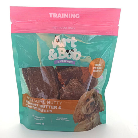 Art & Bob Peanut Butter & Carob Pieces Dog Treats - 200g, Australian Made