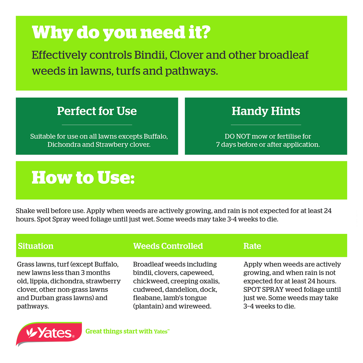Yates Weedkiller for Lawns Spot Spray Ready to Use 750mL