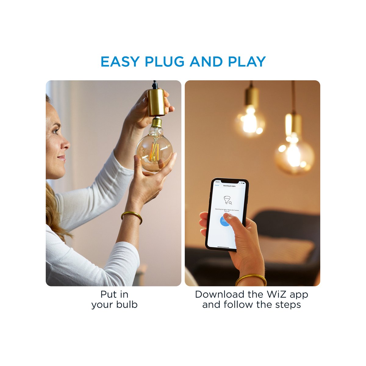 Wiz G95 E27 LED Smart Filament Globe - 7W - 640lm - Tuneable White - Amber - SuperSaverAU - view 5
