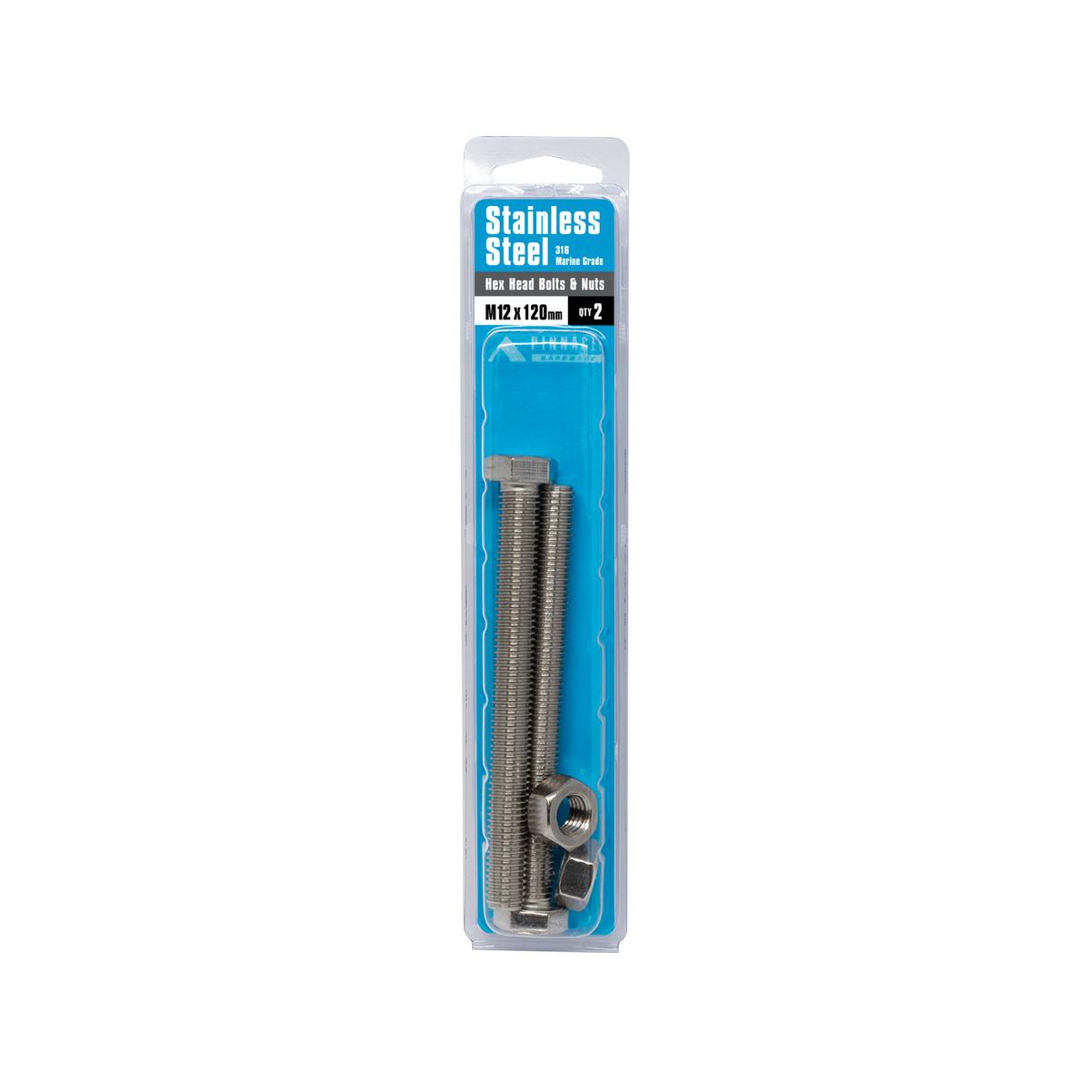 Pinnacle Hex Head Bolts - M12 x 120mm - Stainless Steel - 2 Pack - SuperSaverAU - view 3