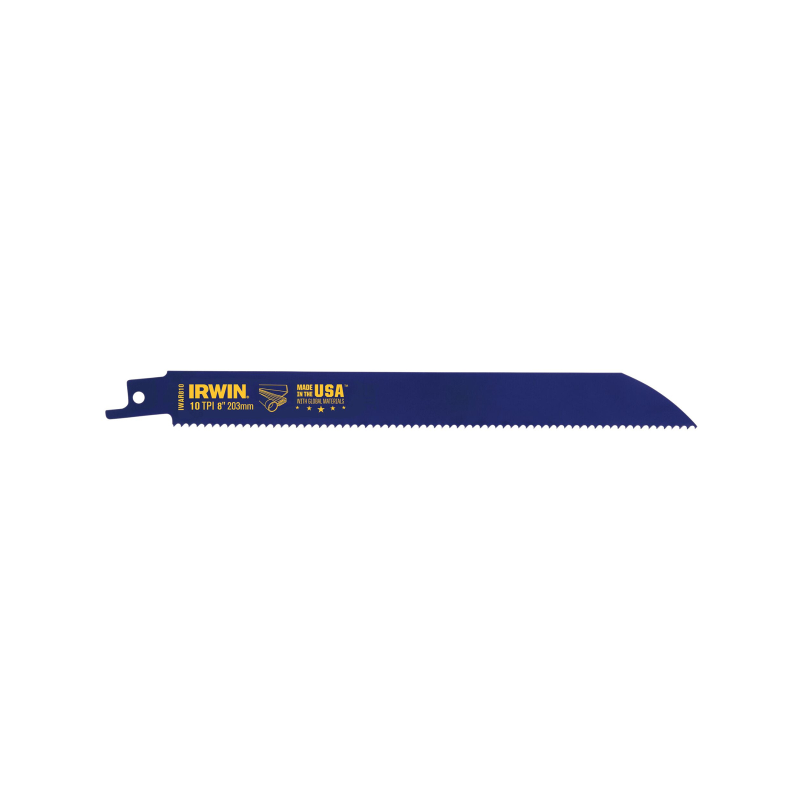 Irwin 8in 10TPI Bi-Metal General Purpose Cutting Reciprocating Saw Blade 5 Pack