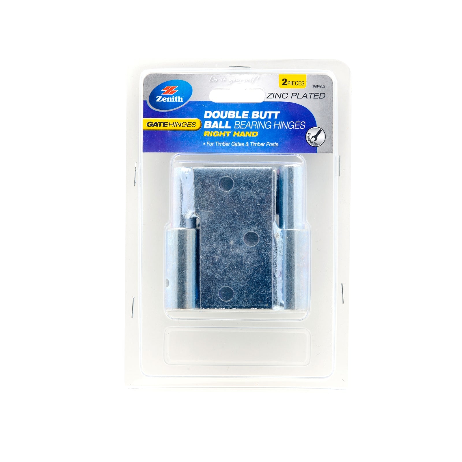 Zenith Zinc Plated Steel Ball Bearing Gate Hinges, Right Hand, 2 Pack
