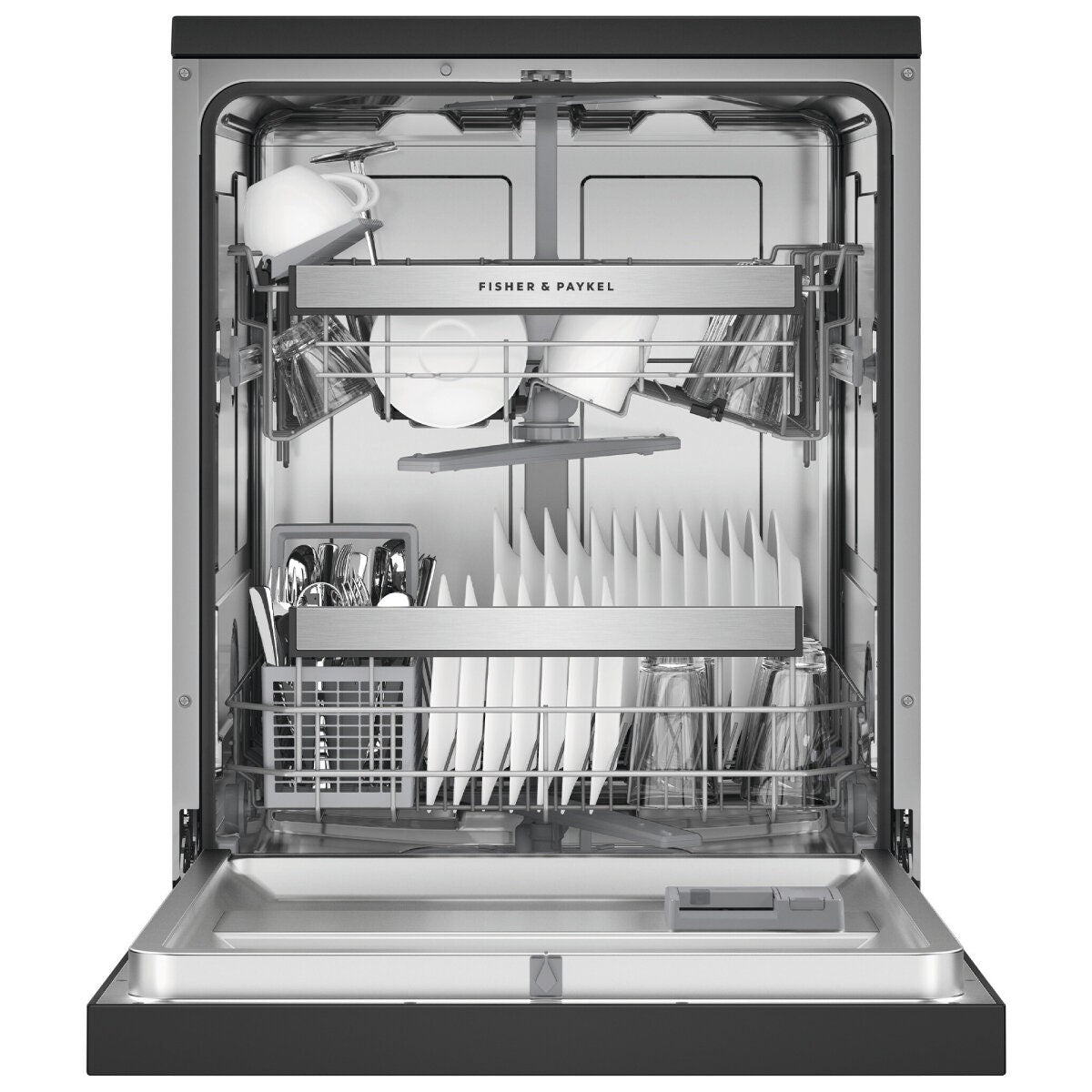 Fisher & Paykel Series 5 Freestanding Dishwasher - 15 Place Settings - Black Stainless Steel - DW60FC2B2