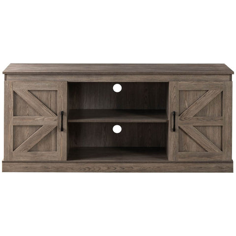 Zinus Wade TV Cabinet - Brown - Three Adjustable Shelves - Cord Ports - Hidden Storage - AU-UTOTV1-16G