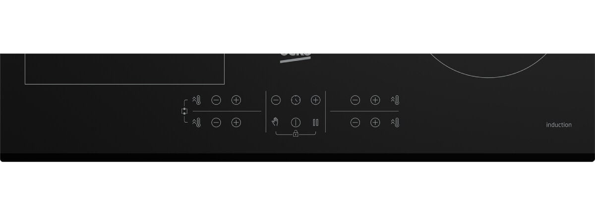 Beko 60cm Induction Cooktop - Black Ceramic Glass, IndyFlex Zone, Touch Controls, Booster - BCT600IG