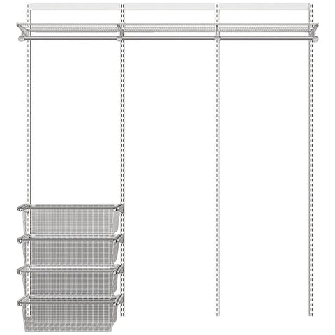 Elfa Core 1862mm Wardrobe Pack - White E-Poxy Bonded Steel - 10 Year Warranty - 11995