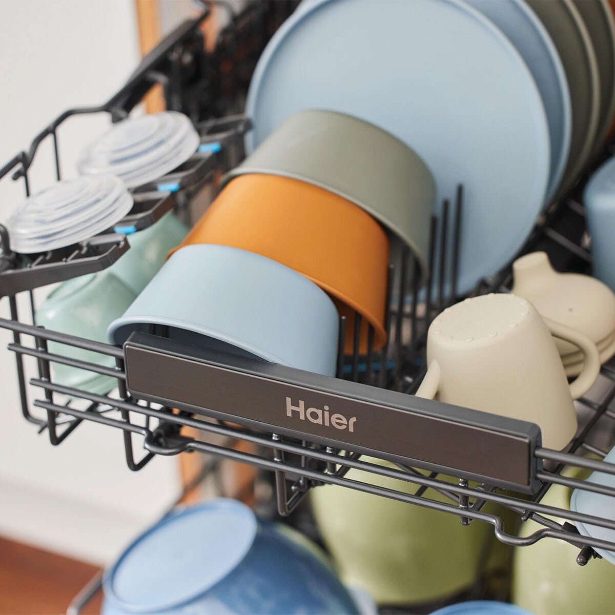 Haier 60cm Built Under Dishwasher with Steam - 15 Place Settings, Satina Silver, WiFi - HDW15U3S1