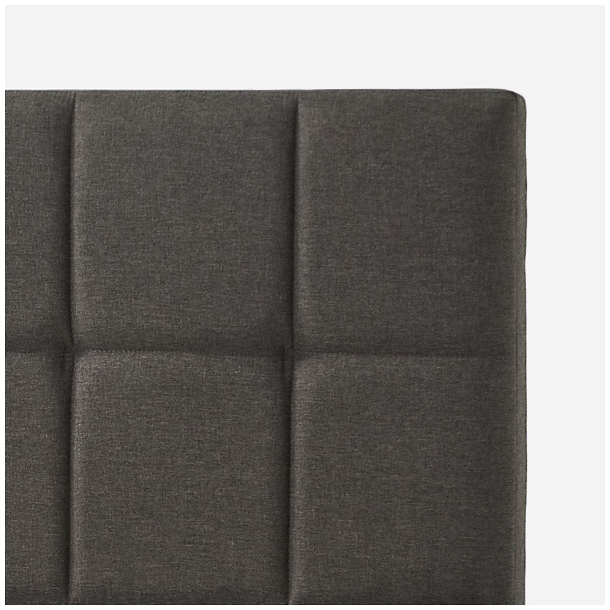Zinus Leo Fabric Bed Frame Queen - Dark Grey, Foam Padded Headboard, Wooden Slats - AU-FSPBO-Q