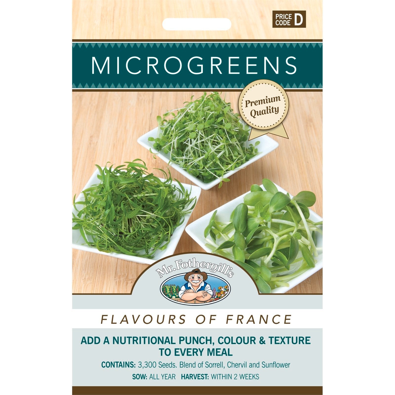 Mr Fothergill's Microgreens Flavours of France Seeds Gourmet Salad Greens