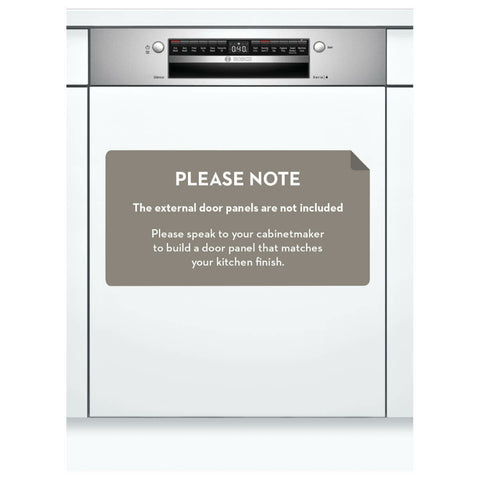 Bosch 60cm Series 4 Semi-Integrated Dishwasher - 14 Place Settings, Stainless Facia, Home Connect - SMI4HTS01A