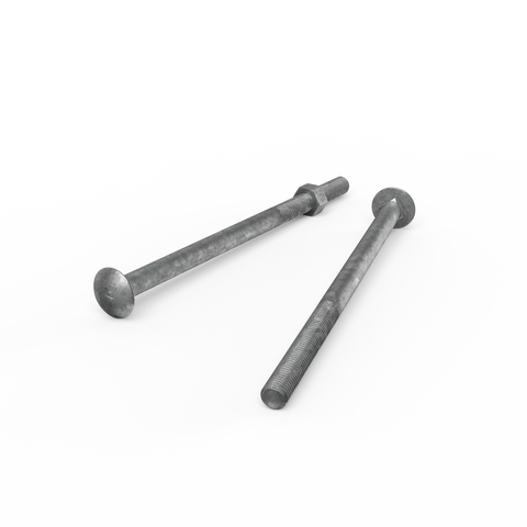 Zenith M12 x 220mm Hot Dip Galvanised Cup Head Bolt & Nut - 4.6 Grade Steel