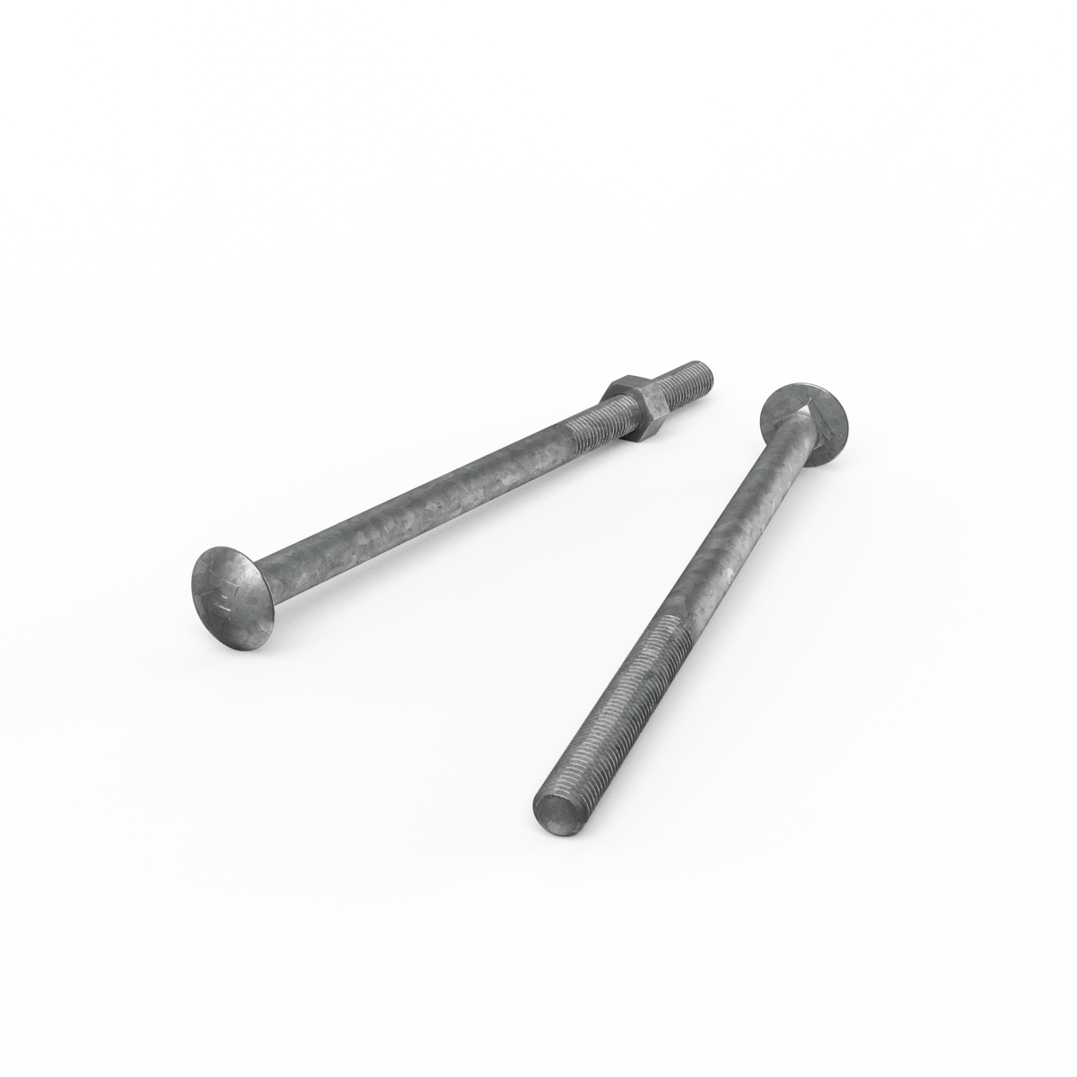 Zenith M12 x 220mm Hot Dip Galvanised Cup Head Bolt & Nut - 4.6 Grade Steel