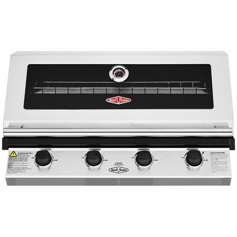 Beefeater 1200 Series 4 Burner Built-In LPG BBQ - Stainless Steel, Cast Iron Cook-Top - BBG1240SB