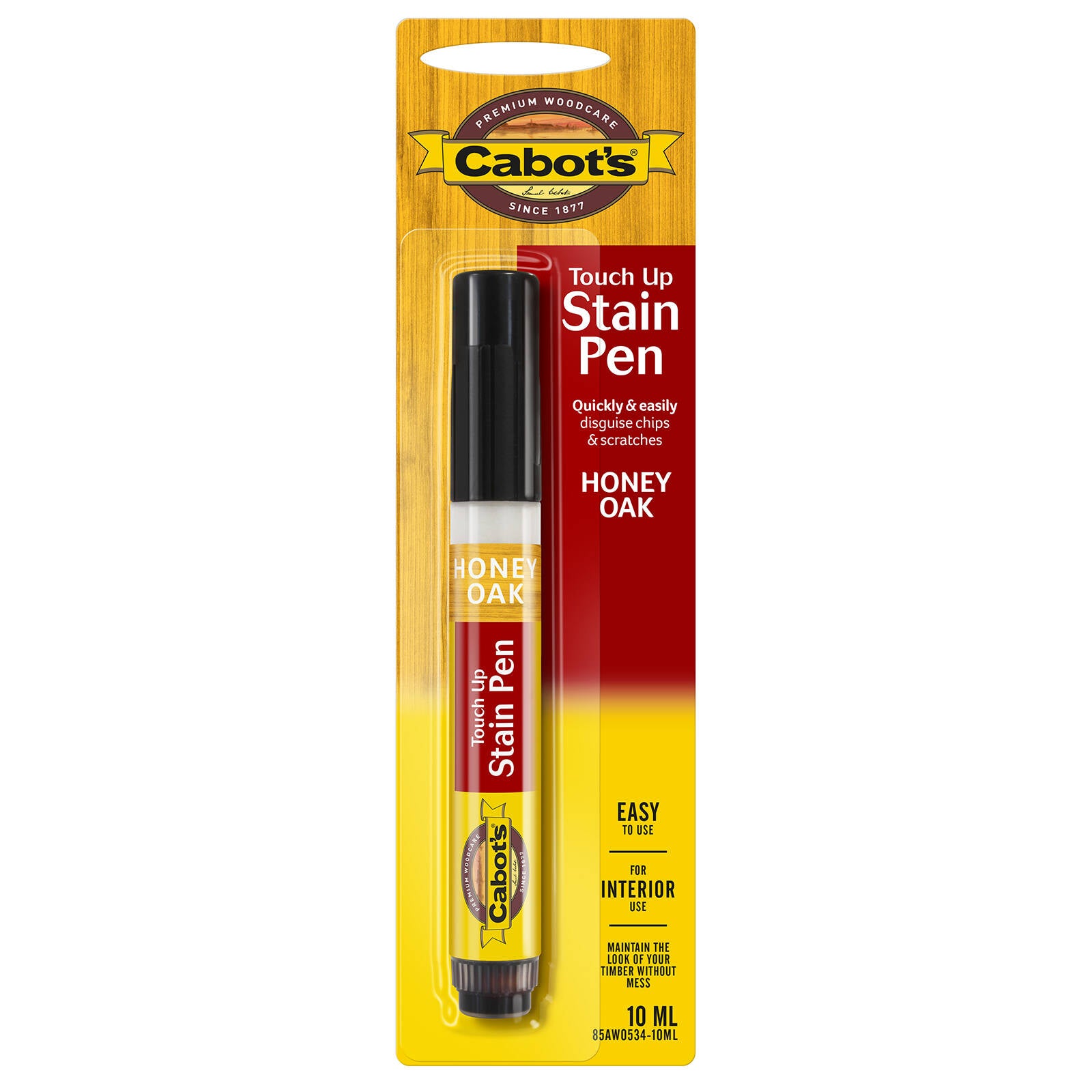 Cabot's 10ml Honey Oak Touch Up Stain Pen, UV-Resistant & Waterproof for Timber
