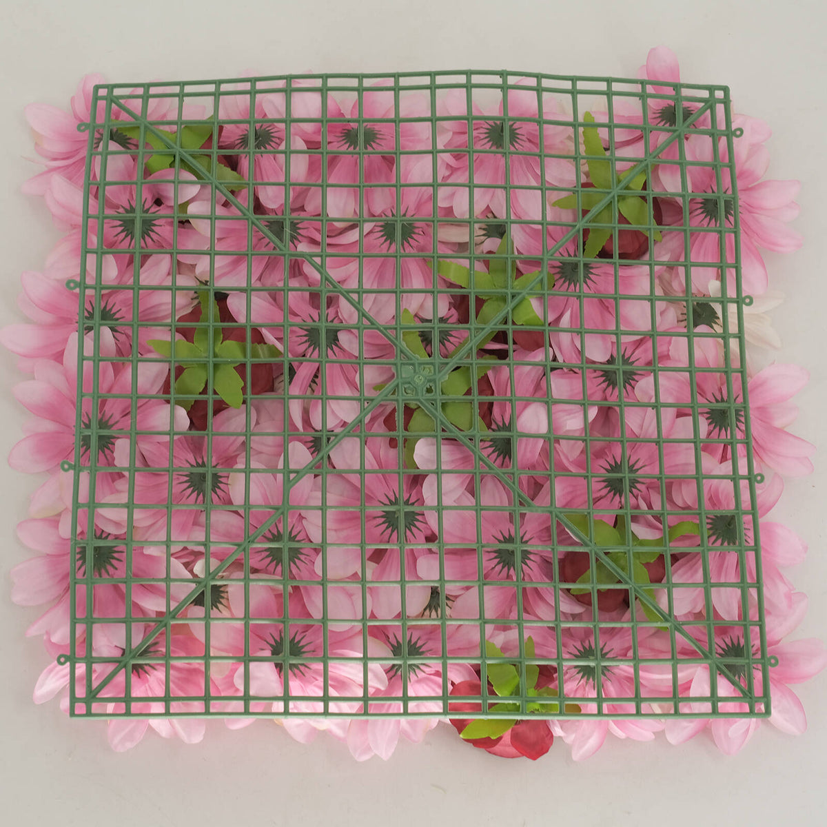 UN-REAL 50 x 50cm Dahlia & Rose Flower Hedge Tile - Artificial Floral Wall Panel