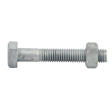 Zenith M8 x 50mm Hot Dipped Galvanised Hex Head Bolt and Nut Each - SuperSaverAU - view 1