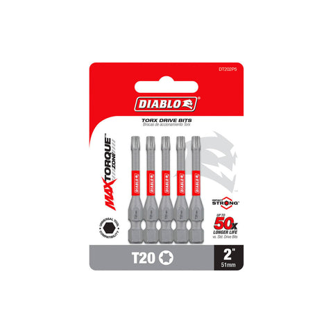 Diablo Power Bit T20 2 - 5 Pack - 73.03mm x 6.35mm x 98.43mm - Durability & Impact Resistance - SuperSaverAU - view 1
