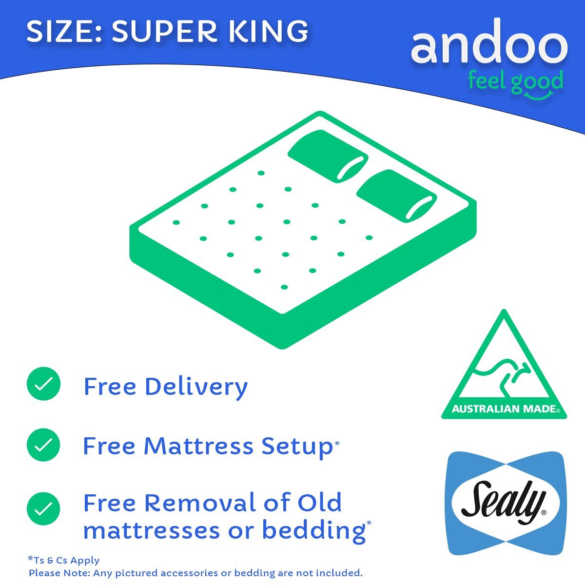 Sealy Posturepedic Laynee Flex Plush Super King Mattress - Titanium AlignSupport, Sense Material - 735614