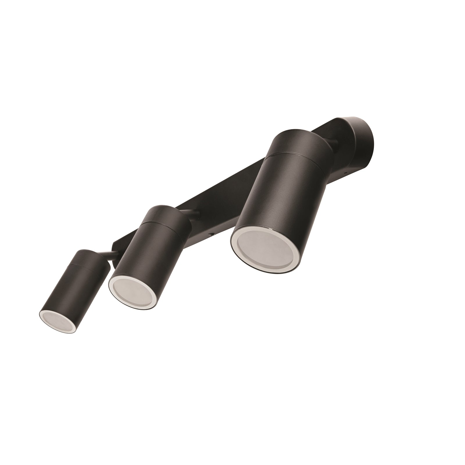 Brilliant Lighting Coolum Triple 27W Black Outdoor Wall Light GU10 Stainless Steel 240V 19838/06