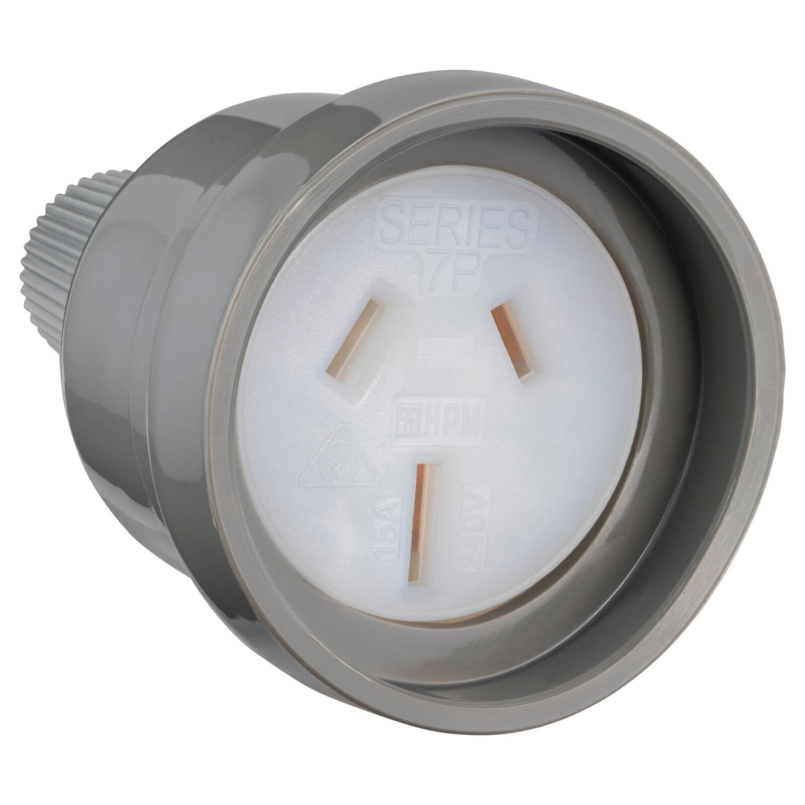 HPM 10A Rear Entry Extension Socket, Grey 8mm Cable