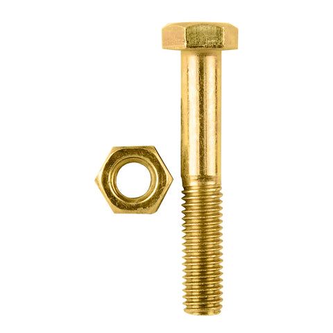 Pinnacle M8 x 50mm Hi-Tensile Hex Bolt and Nut - Yellow Zinc, 4 Pack