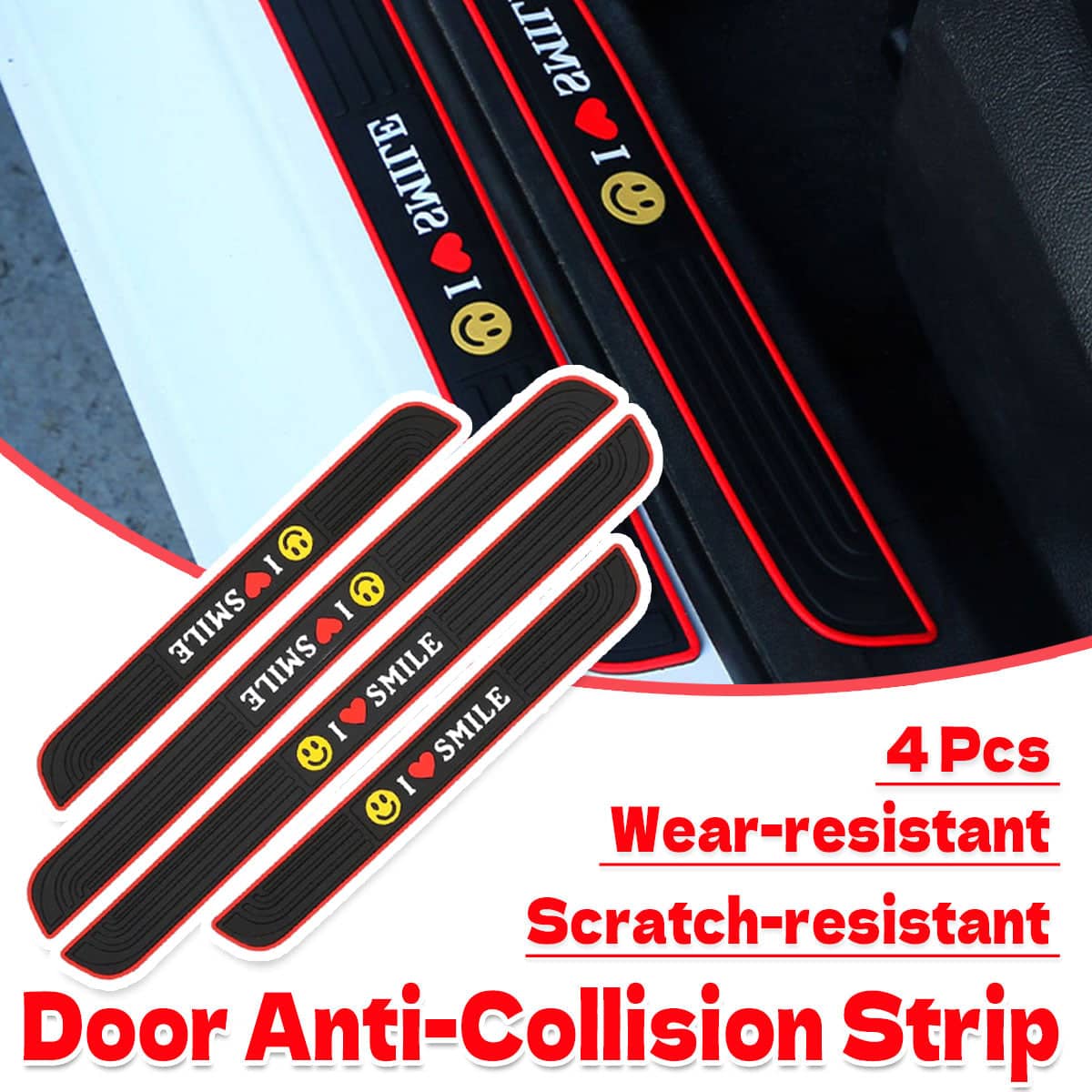 4 Piece Car Door Sill Protector Strips, Anti-Collision Scratch Guards