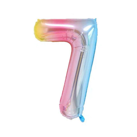 40 Inch Foil Number Balloon, 100cm Super Large - Rainbow 7