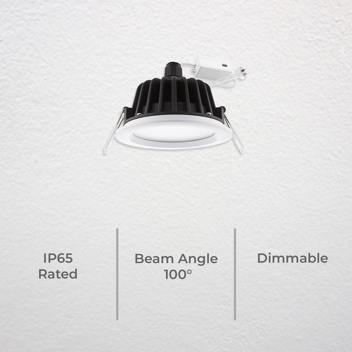 DETA 11W 92mm Tri-Colour Dimmable LED Downlight, IP65 Indoor/Outdoor DET270TRI