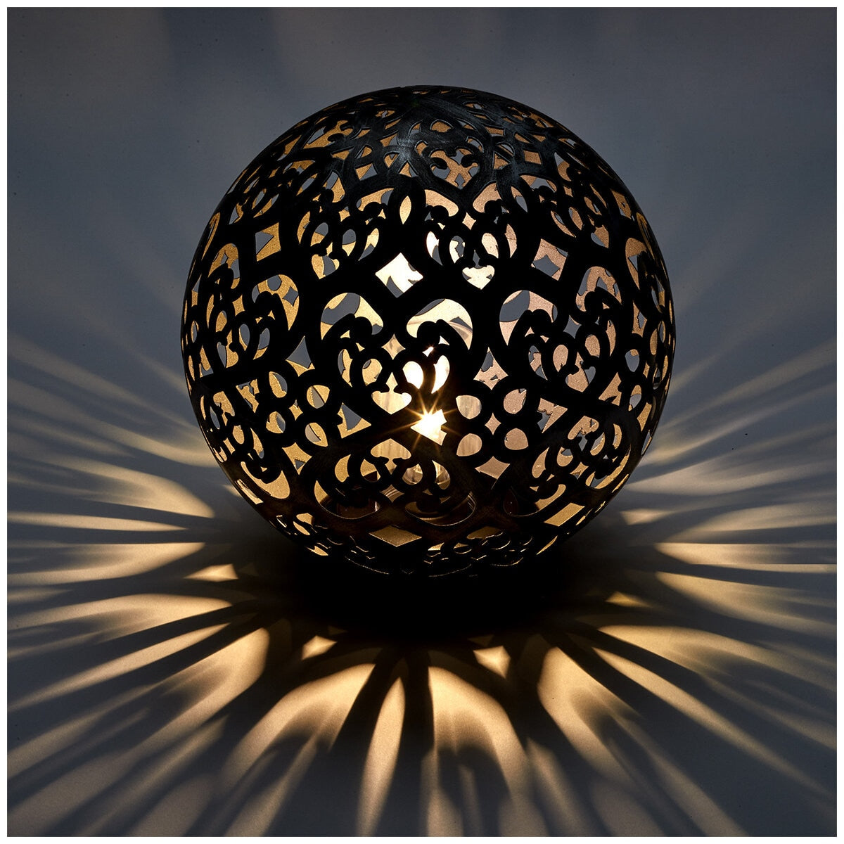 Aurora Lighting Solar Decor Ball 27.9cm, 50 Lumens, Metal, Rechargeable Batteries - SuperSaverAU - view 3